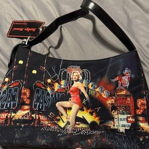 Marilyn Monroe Black and Red Graphic Shoulder Bag